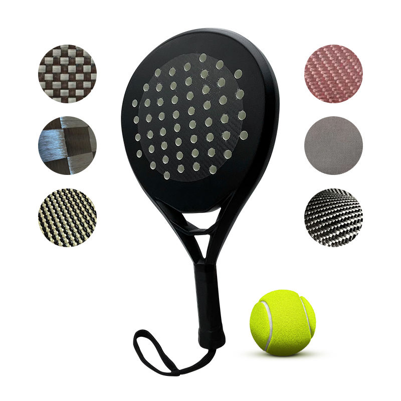 High Quality Customized Professional Carbon 3K12K18K Padel Racket with Tear Drop Shape 