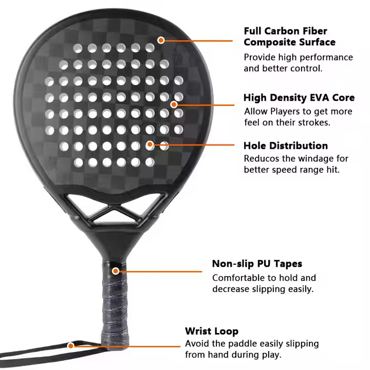 Wholesale Custom Carbon Fiber Paddle Padel Rackets Diamond Shape